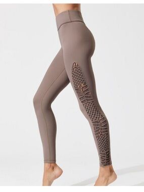 Carbon38 Tanjung Leggings Taupe Brown Crochet Macrame Sayang Collection Large L
